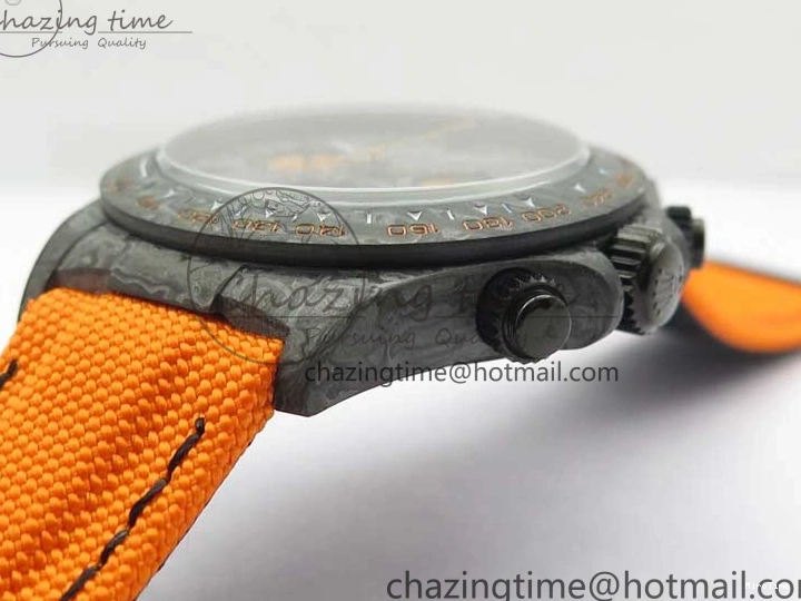 MiroTime 0321 Daytona DIW Carbon Noob 1:1 Best Edition Black Orange Dial on Orange Nylon Strap SA TopPick 2586